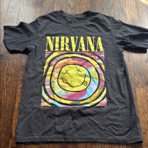 NIRVANA Charcoal Tee with Vibrant Graphic